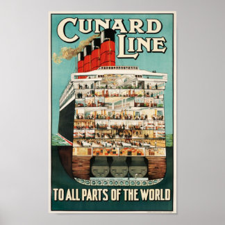 Cunard Line (To All Parts of the World)ポスター ポスター
