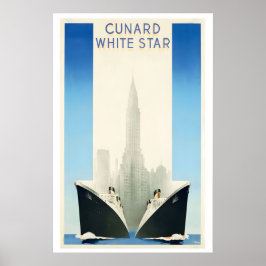 Cunard White Star Vintage Travel Poster ポスター
