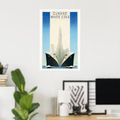 Cunard White Star Vintage Travel Poster ポスター (ホームオフィス)