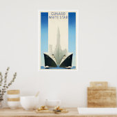 Cunard White Star Vintage Travel Poster ポスター (キッチン)