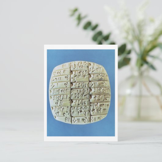 cuneiformスクリプトを使用した勘定表、c.2400 BC (t) ポストカード (スタンド正面)