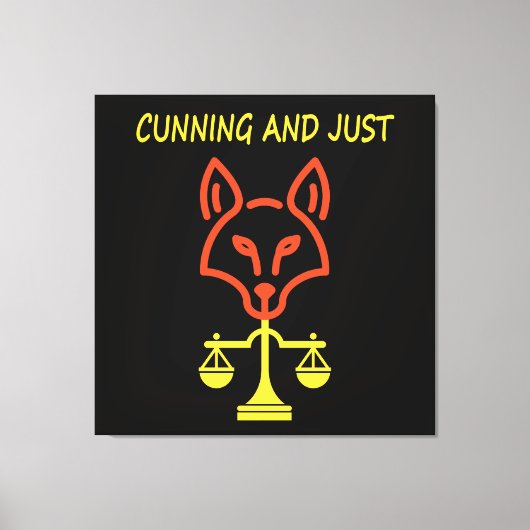Cunning And Just - Fox Justice Balance Design キャンバスプリント (正面)
