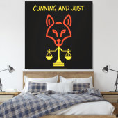 Cunning And Just - Fox Justice Balance Design キャンバスプリント (インサイチュ (寝室))
