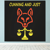Cunning And Just - Fox Justice Balance Design キャンバスプリント (インサイチュ (ウッドフロア))