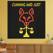 Cunning And Just - Fox Justice Balance Design キャンバスプリント (インサイチュ (リビング))