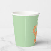 Cunning Fox Mint Green Personalized Birthday Paper 紙コップ (右)