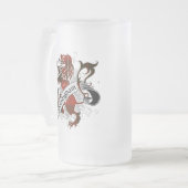 Cunninghamのタータンチェックのライオン フロストグラスビールジョッキ (正面左)