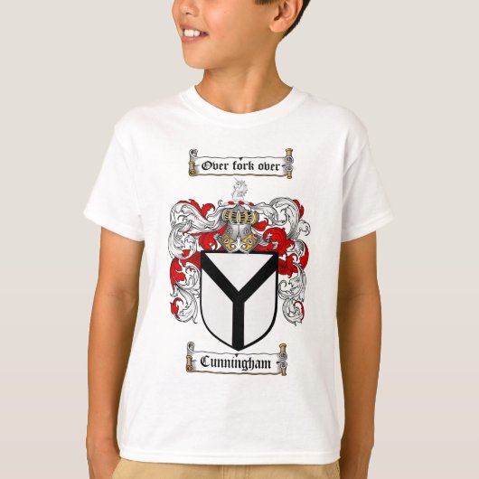 CUNNINGHAMの家紋- CUNNINGHAMの紋章付き外衣 Tシャツ (正面)