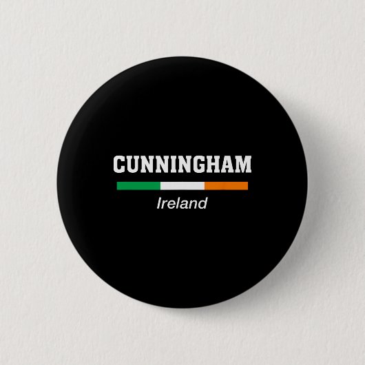 Cunningham アイルランドの家族の名前 聖パトリックの日 アイルランド 缶バッジ (正面)