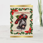Cunningham Scottie Dog Personalized Xmas カード (正面)