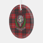 Cunningham Scottish Clan Tartan & Crest ガラスオーナメント (正面左)