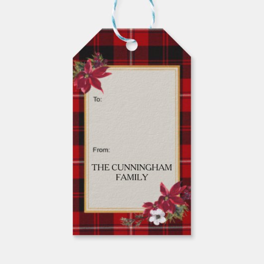 Cunningham Scottish Clan Tartan & Crest ギフトタグ (裏面)
