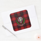 Cunningham Scottish Clan Tartan & Crest スクエアシール (封筒)