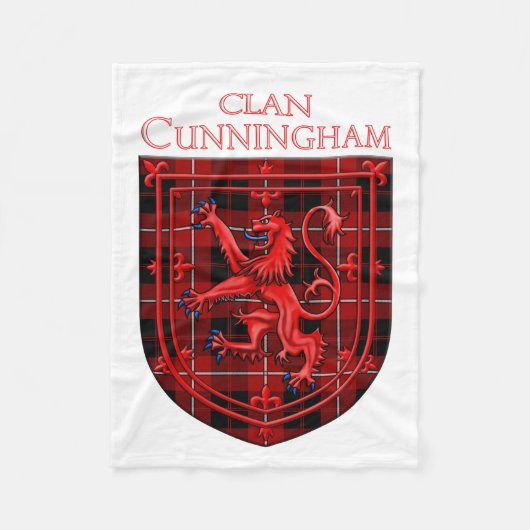 Cunningham Tartan Scottish Plaid Lion Rampant フリースブランケット (正面)