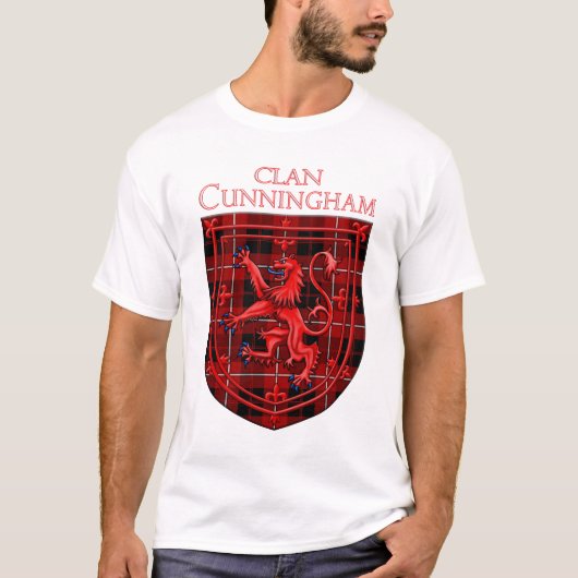Cunningham Tartan Scottish Plaid Lion Rampant Tシャツ (正面)