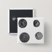 CunobelinusまたはCymbelineの硬貨 缶バッジ (正面&裏面)