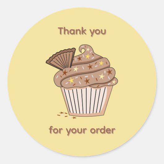 Cup Cake Thank You Sticker ラウンドシール (正面)