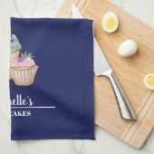 Cup Cakes And Fruits Watercolor キッチンタオル (四つ折り)