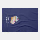 Cup Cakes And Fruits Watercolor キッチンタオル (横)