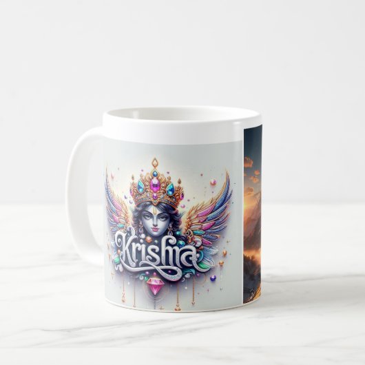 Cup design name by KRISHNA  コーヒーマグカップ (正面左)
