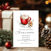 Cup of Cheer hot Chcolate Christmas baby shower 招待状