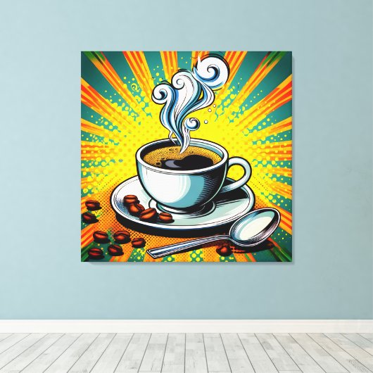 Cup of Coffee Canvas Wall Art キャンバスプリント (インサイチュ (ウッドフロア))