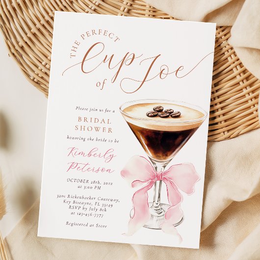Cup of Joe Coquette Bridal Shower Invitation 招待状