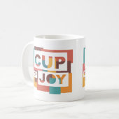 "Cup of Joy"カラーブロックカラーコーヒーマグ コーヒーマグカップ (正面左)