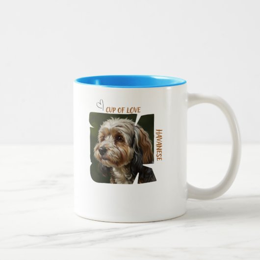 Cup of Love Dog Lover Coffee Gift Ideas ツートーンマグカップ (右)