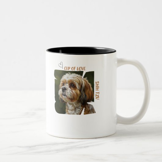 Cup of Love Dog Lover Coffee Gift Ideas ツートーンマグカップ (右)