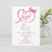 Cup of Love Unique Script Tea Coffee Bridal Shower 招待状 (スタンド正面)