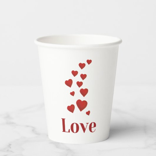 Cup of LOVE with hearts. 紙コップ (裏面)