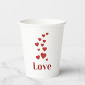 Cup of LOVE with hearts. 紙コップ (正面)