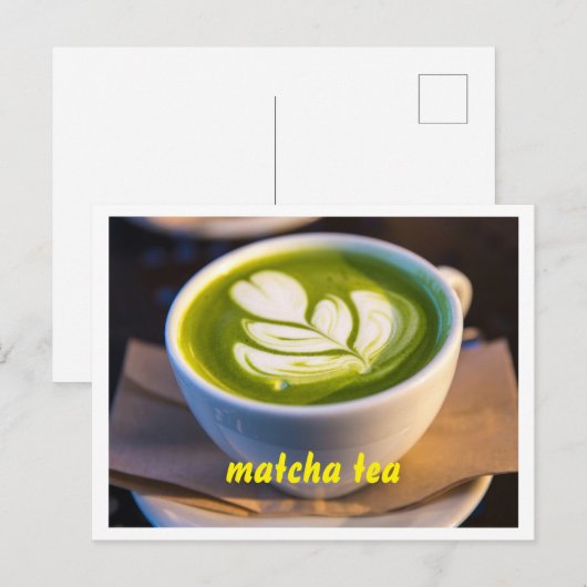 Cup of Matcha Tea Photo ポストカード (正面/裏面)