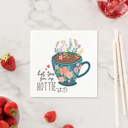 Cup of Teaフローラ引用文ヴィンテージ スタンダードカクテルナプキン (インサイチュ)