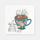 Cup of Teaフローラ引用文ヴィンテージ スタンダードカクテルナプキン (正面)