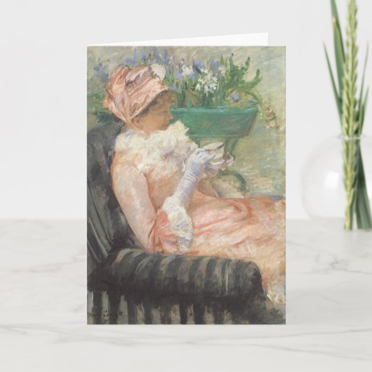 Cup of Tea by Mary Cassatt,ヴィンテージ印象派 カード (正面)