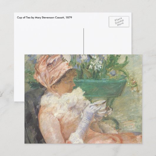 Cup of Tea by Mary Cassatt,ヴィンテージ印象派 ポストカード (正面/裏面)