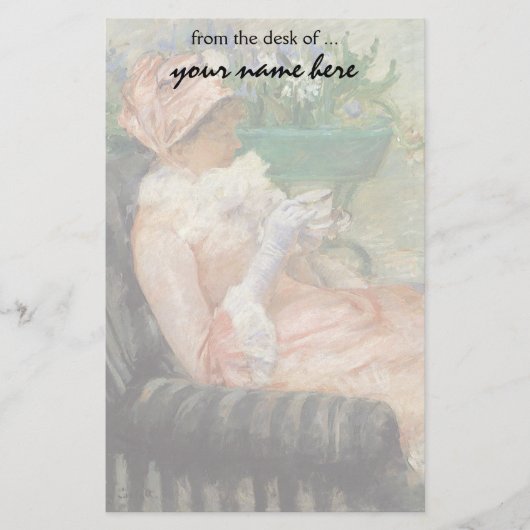 Cup of Tea by Mary Cassatt,ヴィンテージ印象派 便箋 (正面)