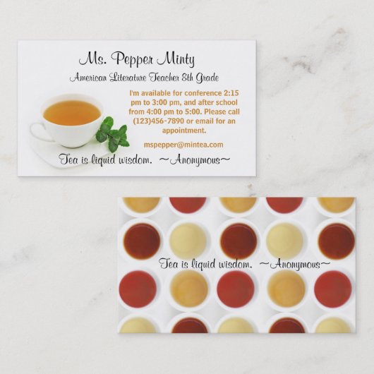 Cup of Tea Liquid Wisdom先生情報 名刺 (正面/裏面)