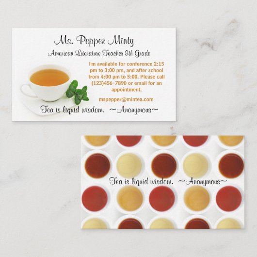 Cup of Tea Liquid Wisdom先生情報 名刺 (正面/裏面)