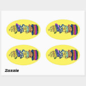 Cup of Tea Sticker 楕円形シール (シート)