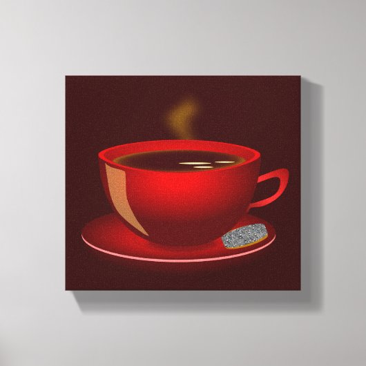 cup_of_tea_Vector_クリップアートTEA COFFEE赤いマグカップ キャンバスプリント (正面)