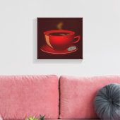 cup_of_tea_Vector_クリップアートTEA COFFEE赤いマグカップ キャンバスプリント (インサイチュ (リビング))