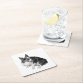 Cup Perch, Foxy Friend スクエアペーパーコースター (インサイチュ)