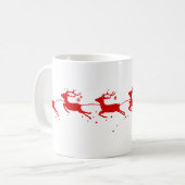 Cup Reindeers and Santa Claus コーヒーマグカップ (正面左)