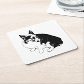 Cup Stand, Foxy Friend スクエアペーパーコースター (アングル)