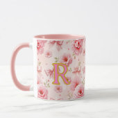Cup with initial, Romantic cup, mug for her マグカップ (左)