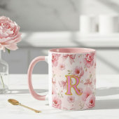 Cup with initial, Romantic cup, mug for her マグカップ