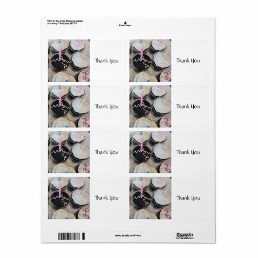 Cupcakeありがとう ラベル (フルシート)